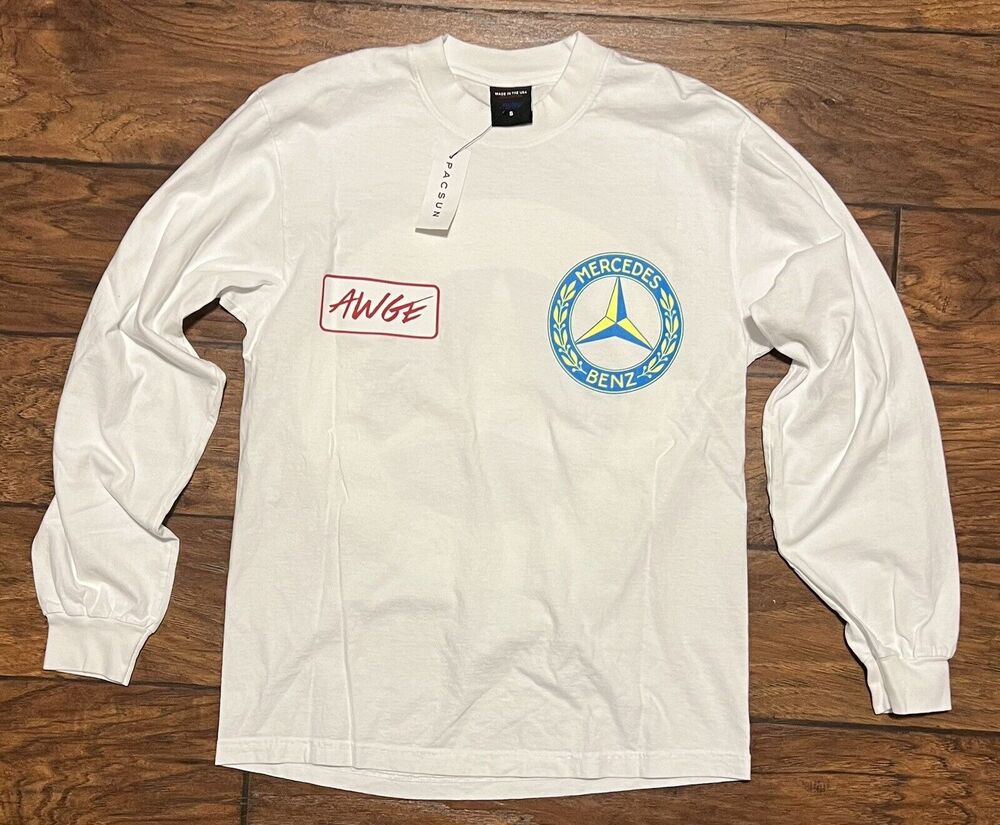 AWGE Mercedes Benz ASAP Rocky Size S Long Sleeve T-shirt Tee Small White